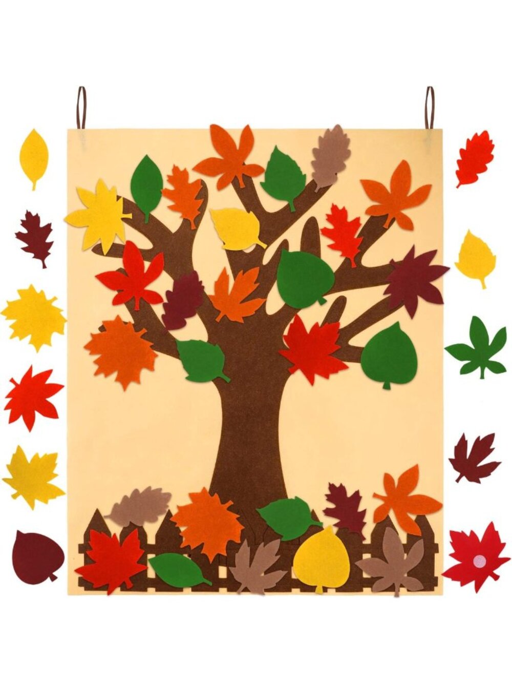 Autumn Felt Leaves Craft Kit - 60 Pcs Fall Tree Decor for Thanksgiving DIY